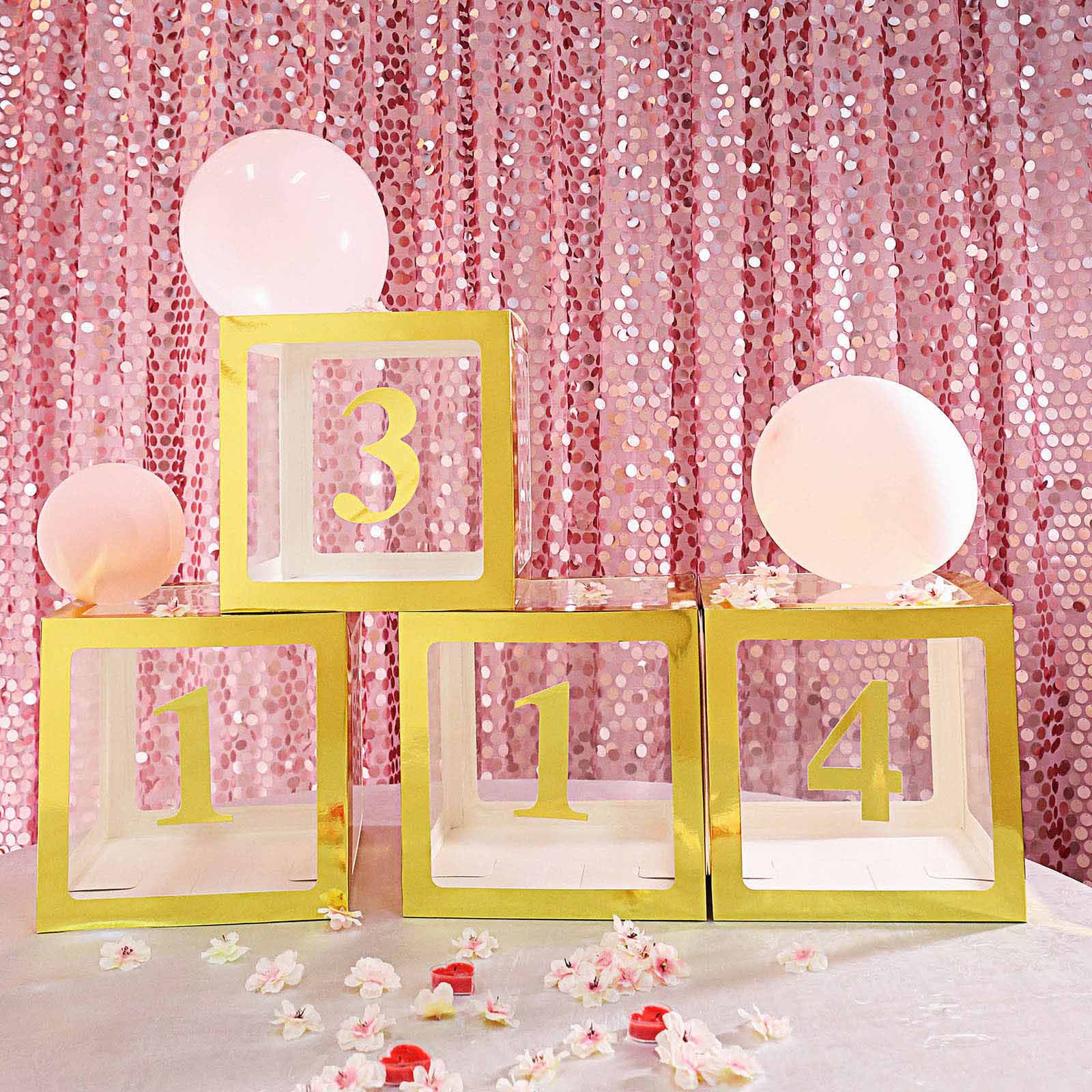 4-Pack Stickers Banner Custom 0-9 Number "9" Design Gold - Milestone Age and Date Stick-On Numbers 5"