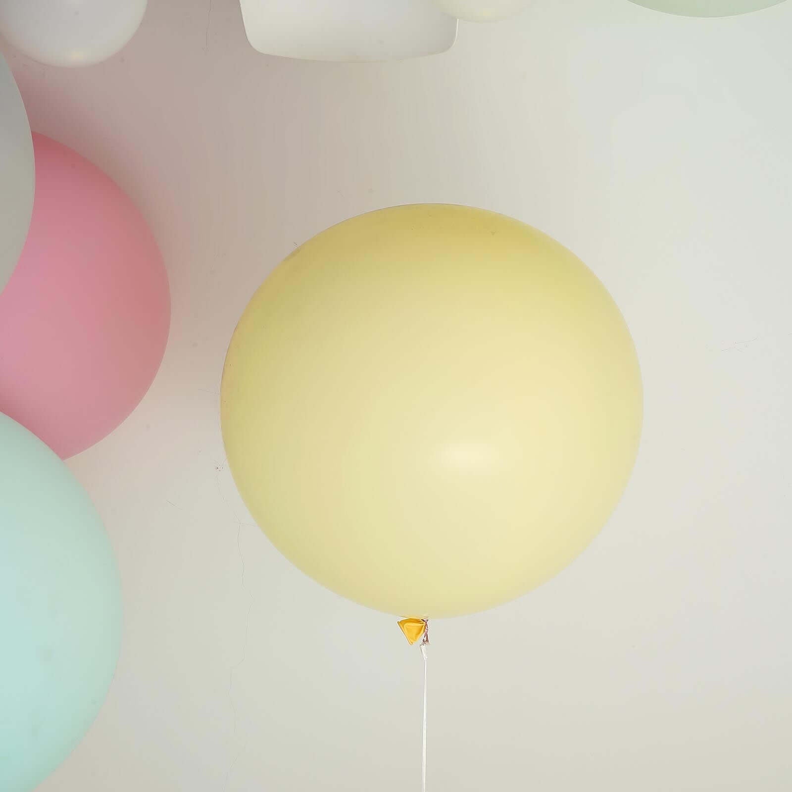 2 Pack 32" Large Balloons Helium or Air Latex Balloons Pastel Yellow