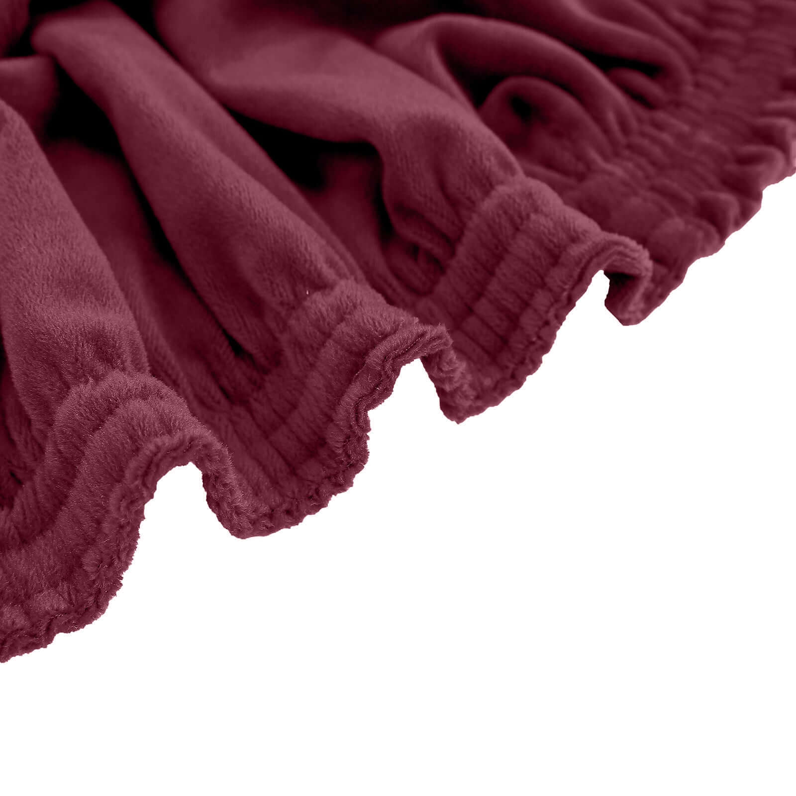 Velvet Chair Cushion Protector Stretch with Tie for Dining Chairs Burgundy - Durable Cover for Formal Gatherings