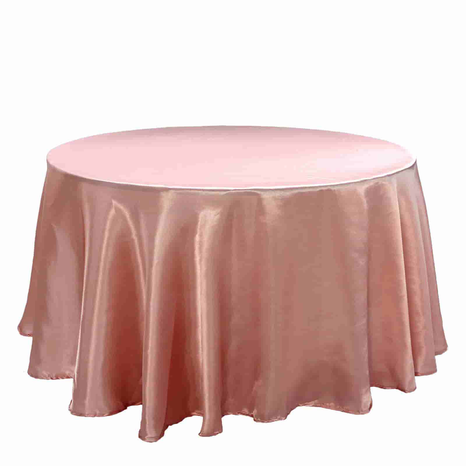 Satin 120" Round Tablecloth Dusty Rose - Stylish Seamless Table Cover