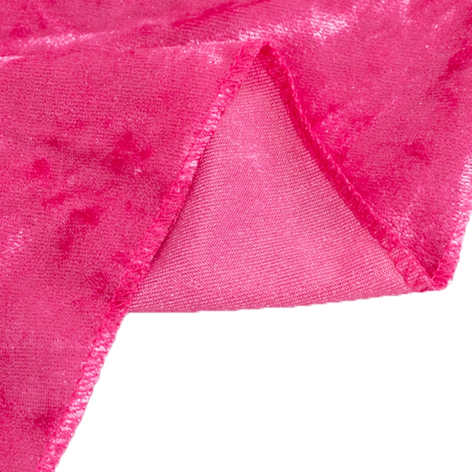 Premium Crushed Velvet 120" Round Tablecloth Fuchsia - Reusable Soft & Stylish Seamless Table Cover