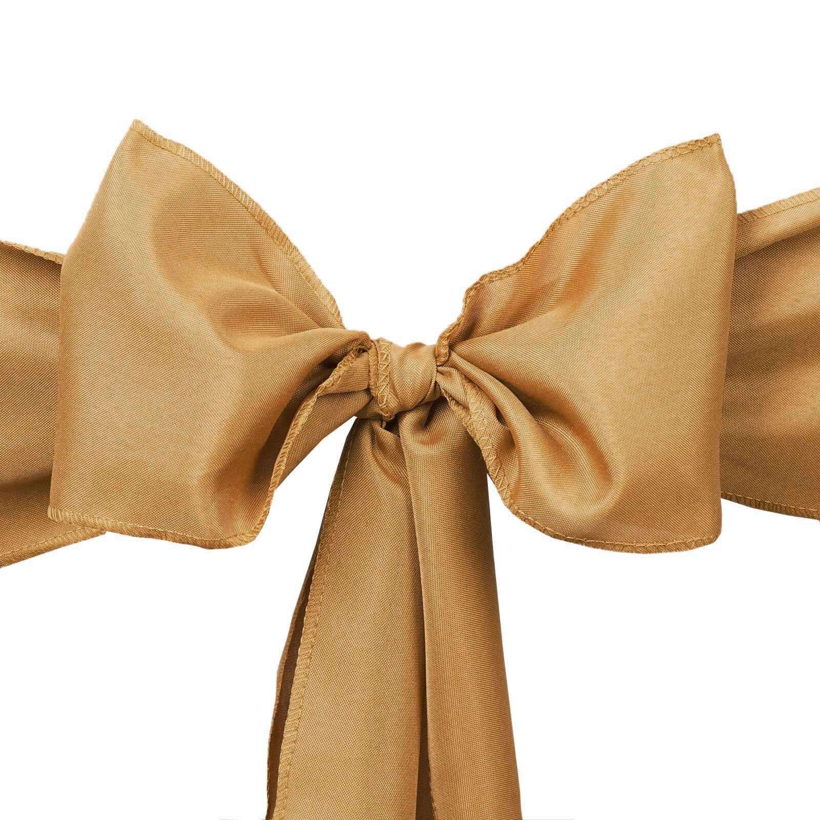 5 Pack Polyester Chair Sashes Gold - Subtle Elegance for Special Occasions 6"x108"