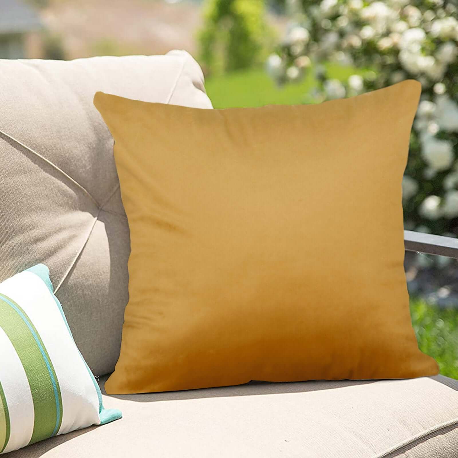 2 Pack 18" Gold Soft Velvet Square Throw Pillow Cover