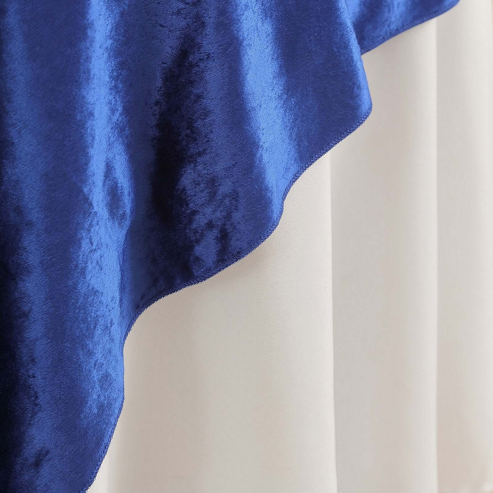 72"x72" Royal Blue Premium Soft Velvet Table Overlay, Square Tablecloth Topper