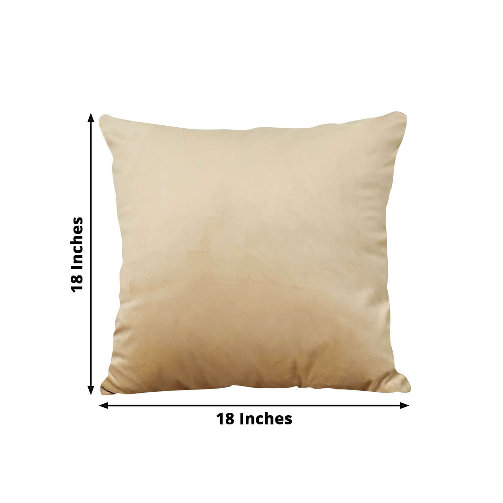 2 Pack 18" Champagne Soft Velvet Square Throw Pillow Cover