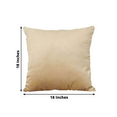 2 Pack 18" Champagne Soft Velvet Square Throw Pillow Cover