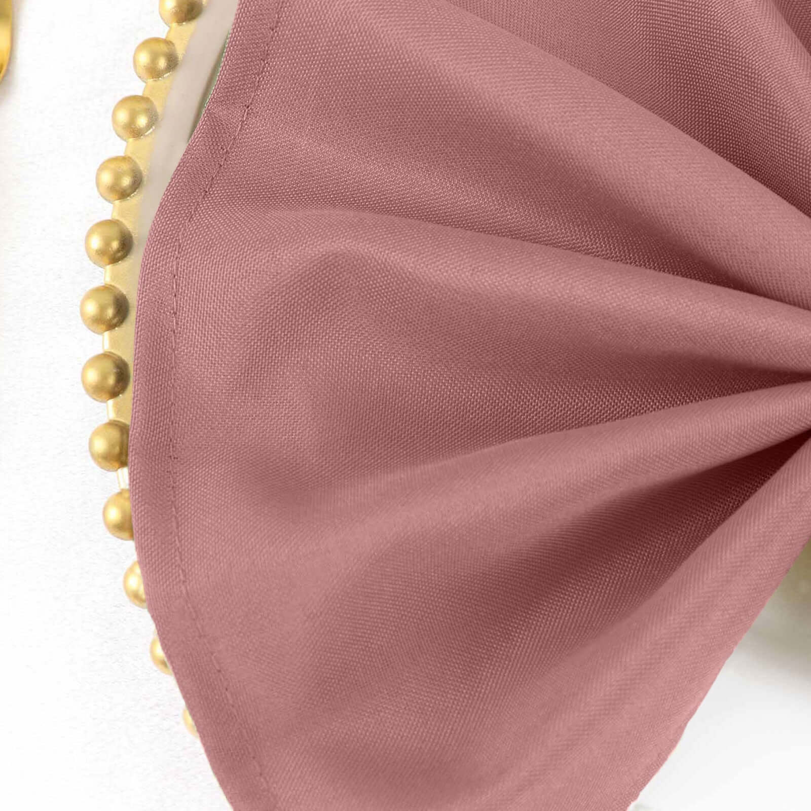 5 Pack Polyester 17"x17" Napkins Dusty Rose - Durable & Wrinkle Resistant Dinner Napkins