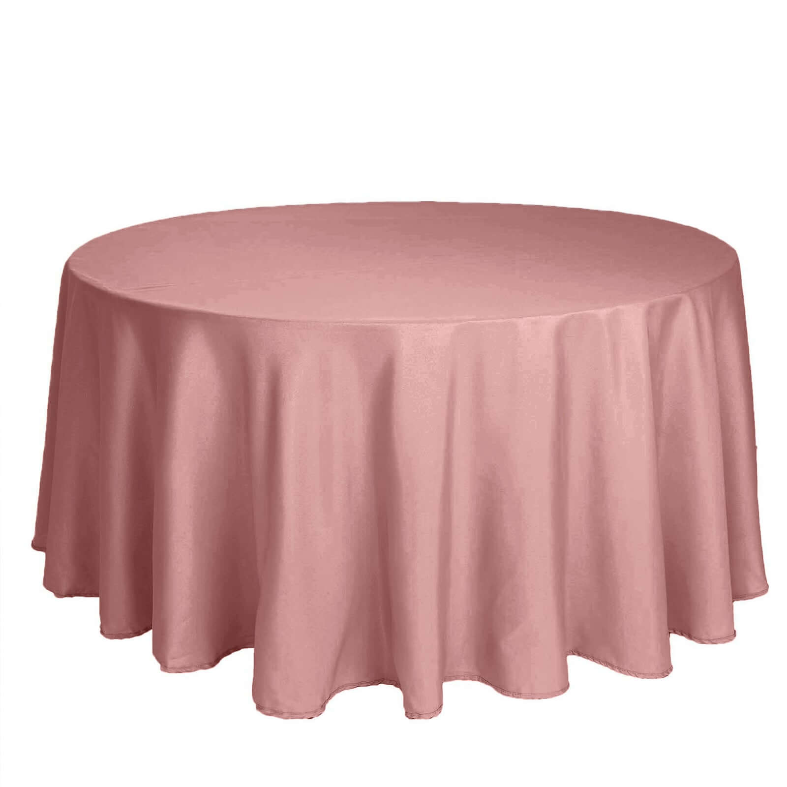 Polyester 120" Round Tablecloth Dusty Rose - Seamless Wrinkle-Resistant Table Cover