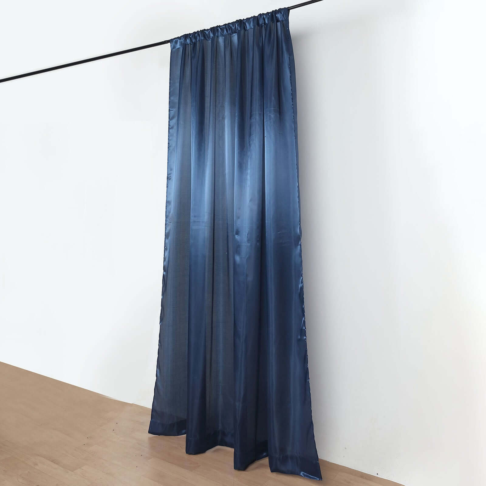 8ftx10ft Navy Blue Satin Event Curtain Drapes, Backdrop Event Panel