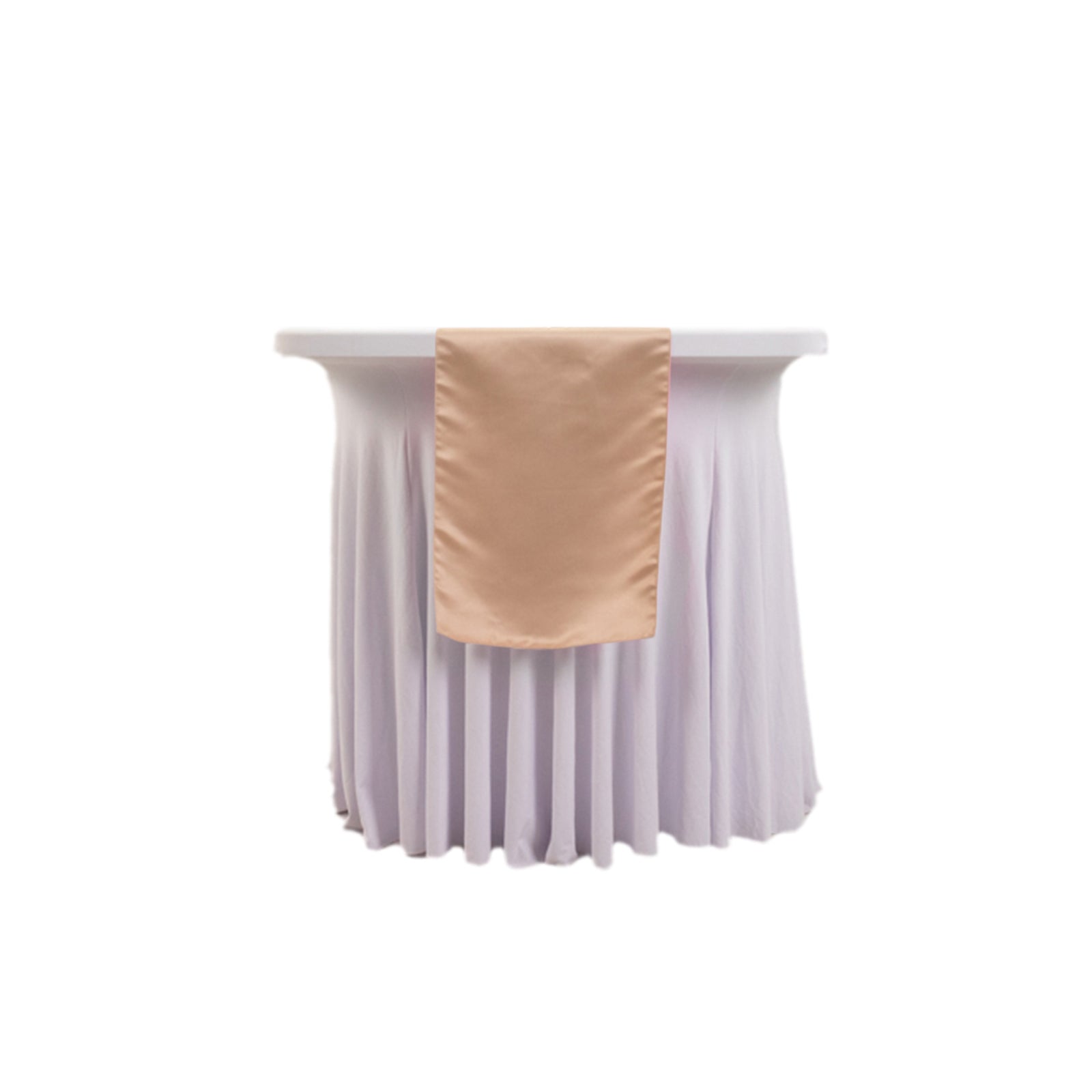 Lamour Satin 12"x108" Table Runner Nude - Smooth & Lustrous Finish