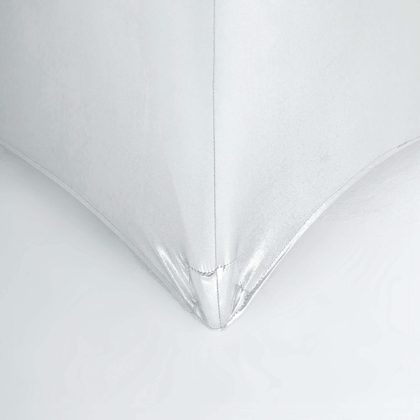 Metallic Spandex 32" Fitted Round Cocktail Table Cover Silver Highboy Tablecloth - Stretch Fit & Water-Resistant