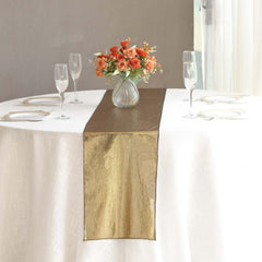 Polyester 12"x108" Table Runner Antique Gold Shimmer Sequin Dots - Wrinkle-Free Finish Table Linen