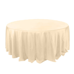 Polyester 132" Round Tablecloth Beige - Seamless Chic Table Cover
