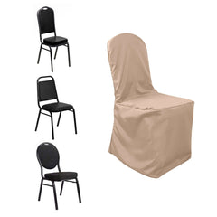 Polyester Slip On Banquet Chair Covers Nude - Stain-Resistant Reusable Durable Fabric