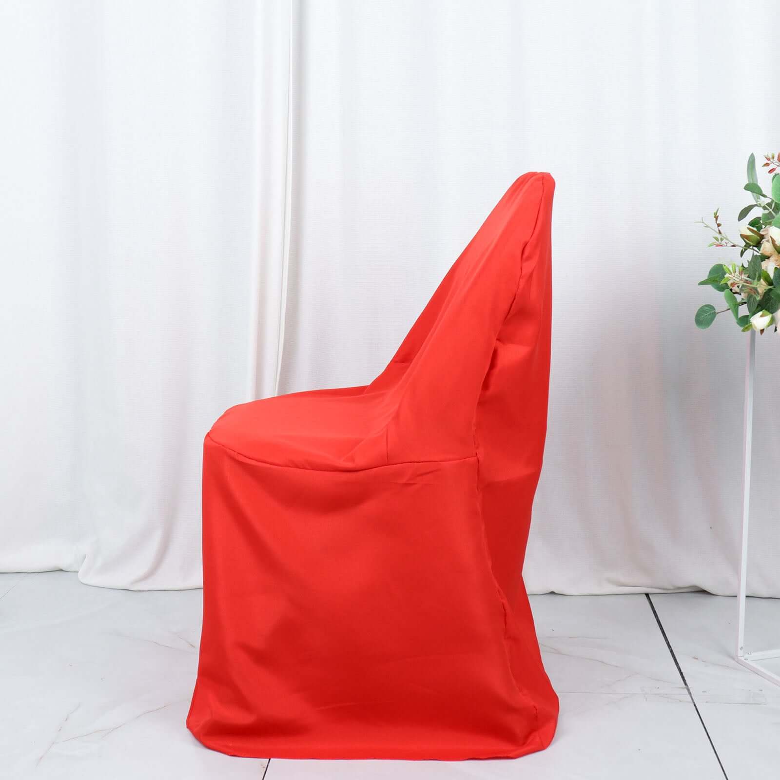 Polyester Slip On Folding Chair Covers Red - Stain-Resistant Reusable Durable Fabric