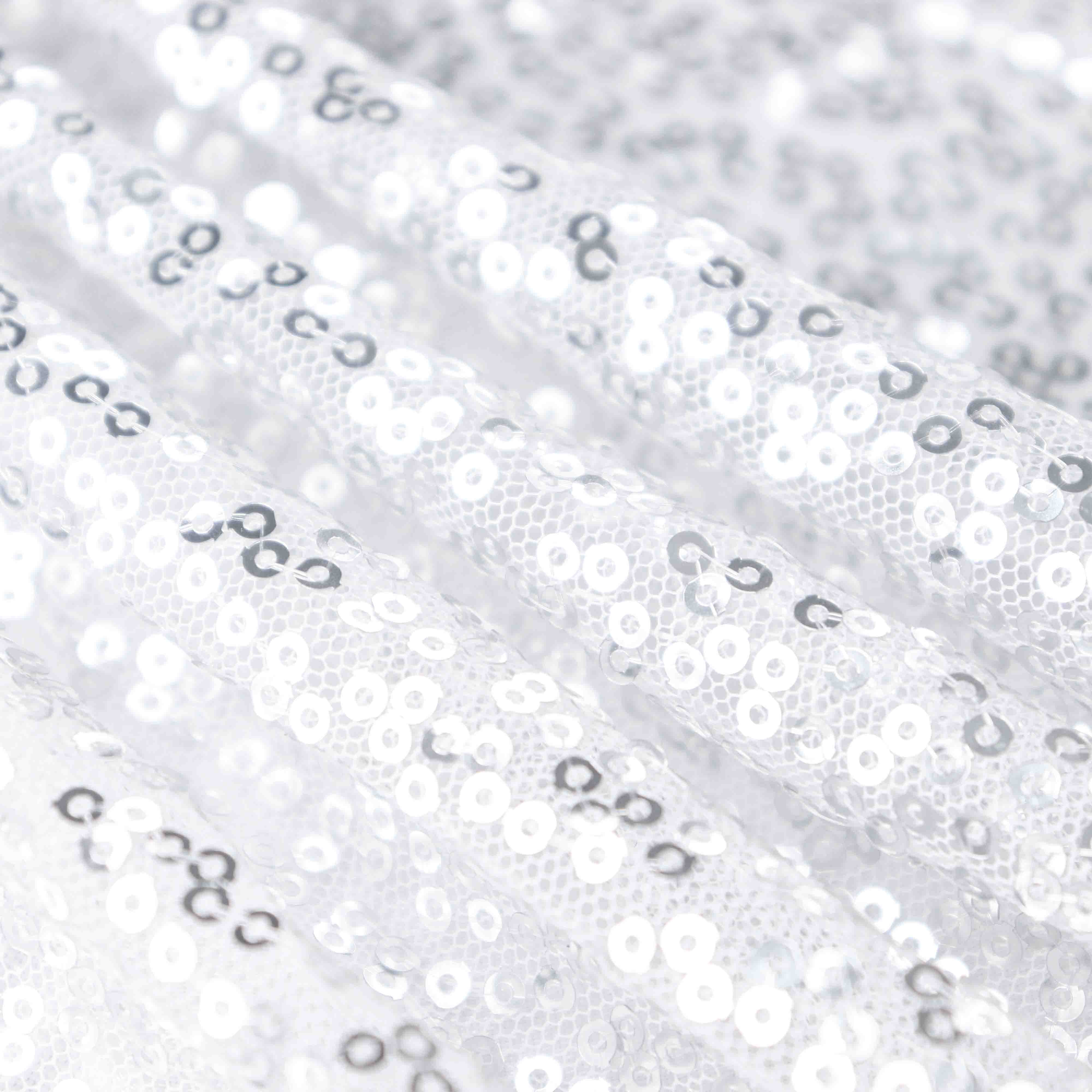 Sequin 17ft Table Skirt Silver Gold - Pleated Satin With Top Velcro Strip