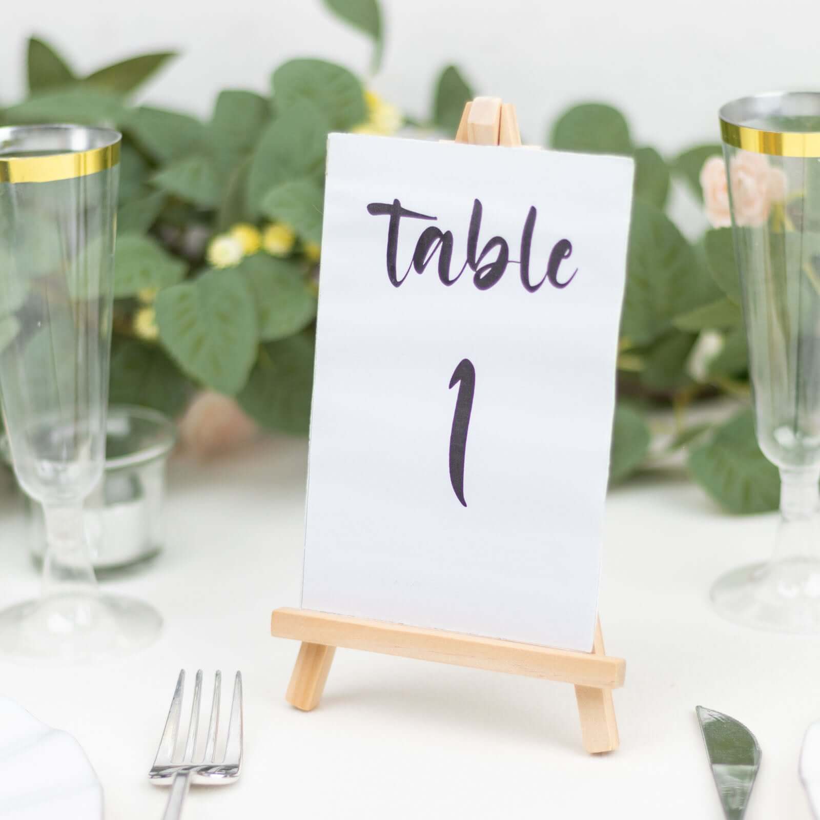10-Pack Wooden Display Easel Stands DIY Small Design Natural - Rustic Place Card Table Number Holders 7"