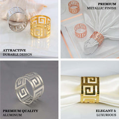 4 Pack Alluring Gold Plated Aluminum Napkin Rings