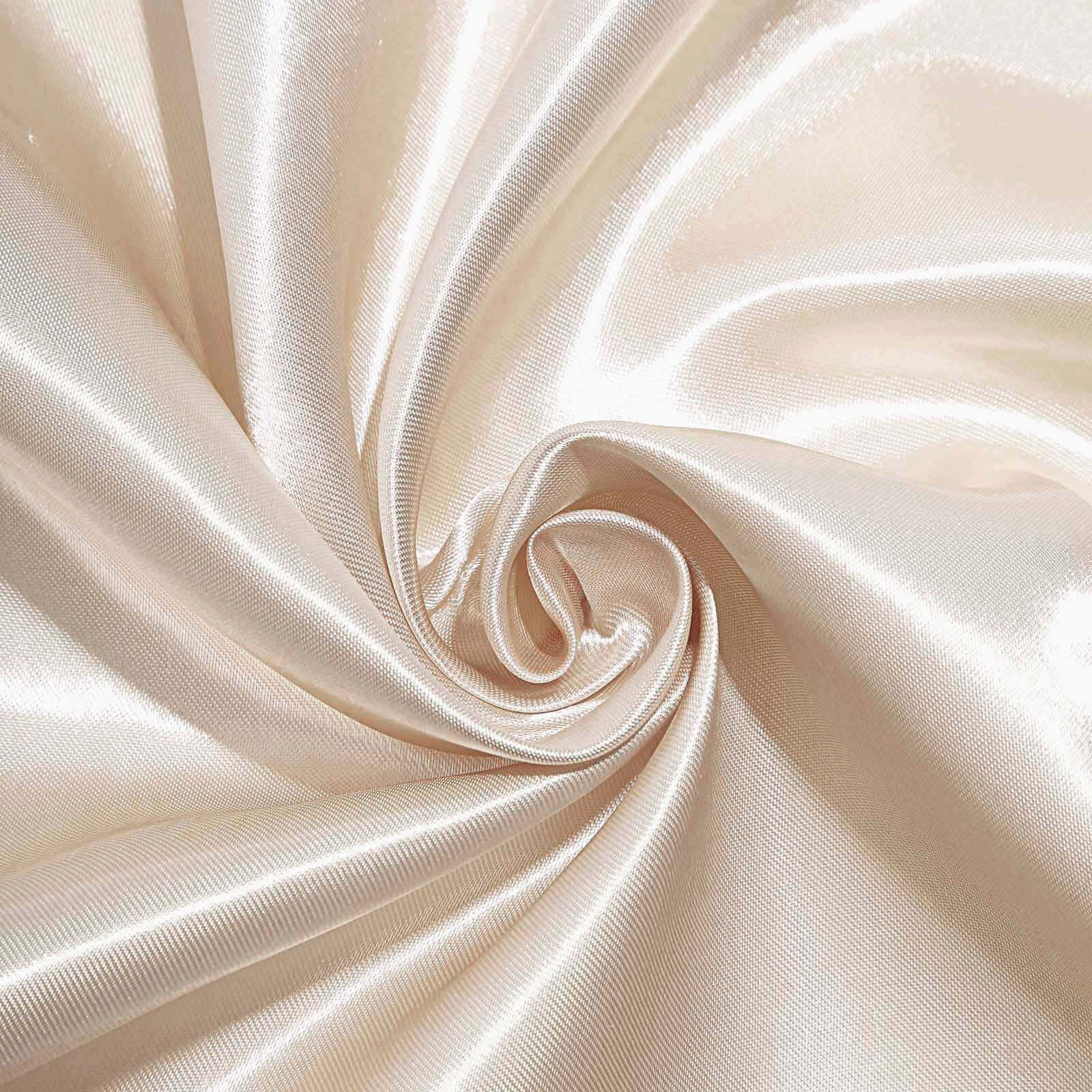 Satin 90"x90" Table Overlay Square Tablecloth Beige - Smooth Finish Table Topper
