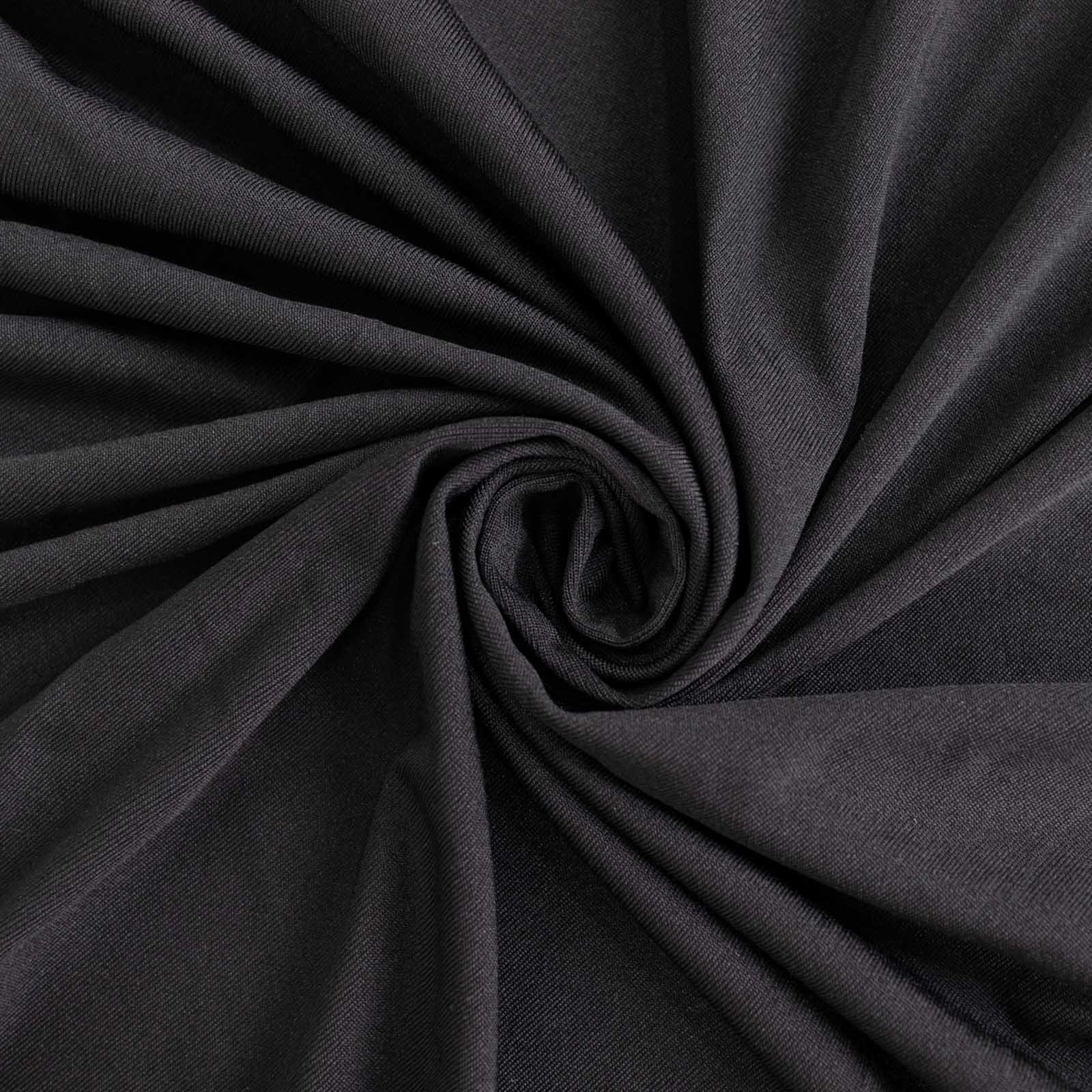 Stretch Spandex 48"x30" Rectangle Tablecloth Top Cover Black - Durable Form-Fitting Table Cover