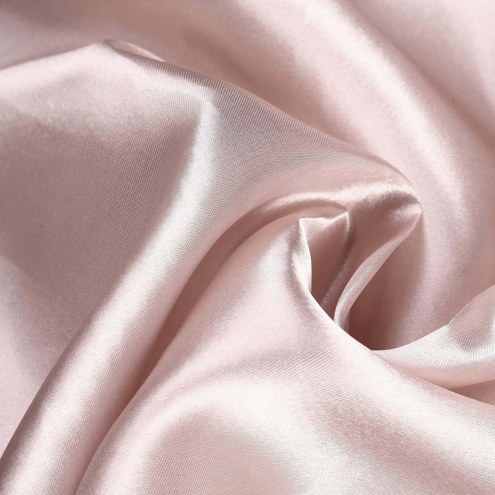 Satin Chair Cover Self-Tie Universal Design Blush - Durable Slip-On Cover for Folding, Dining, Banquet & Standard Chairs