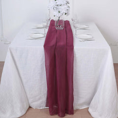 Premium Chiffon 6ft Table Runner Burgundy - Flowy & Lightweight Table Decor