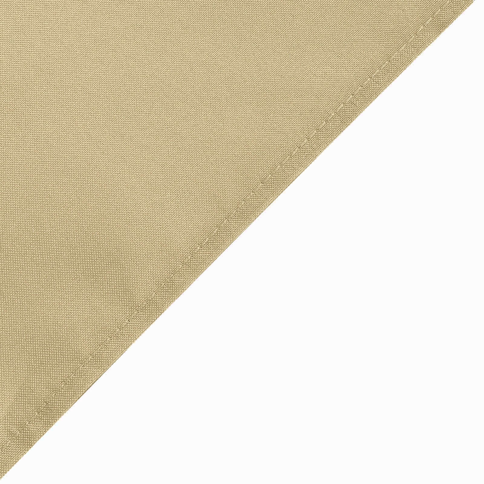 Polyester 120" Round Tablecloth Champagne - Seamless Wrinkle-Resistant Table Cover