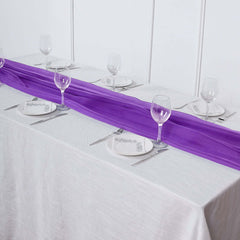 Premium Chiffon 6ft Table Runner Purple - Flowy & Lightweight Table Decor