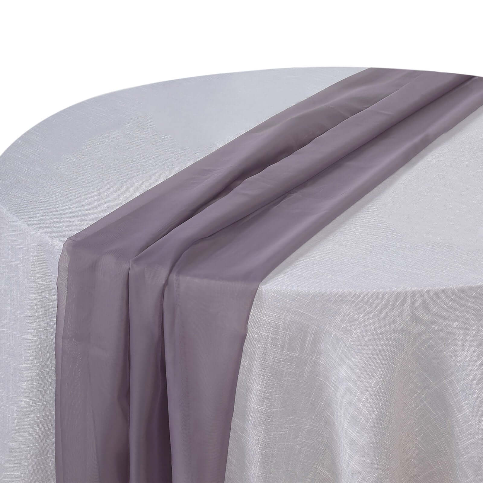 Premium Chiffon 6ft Table Runner Violet Amethyst - Flowy & Lightweight Table Decor