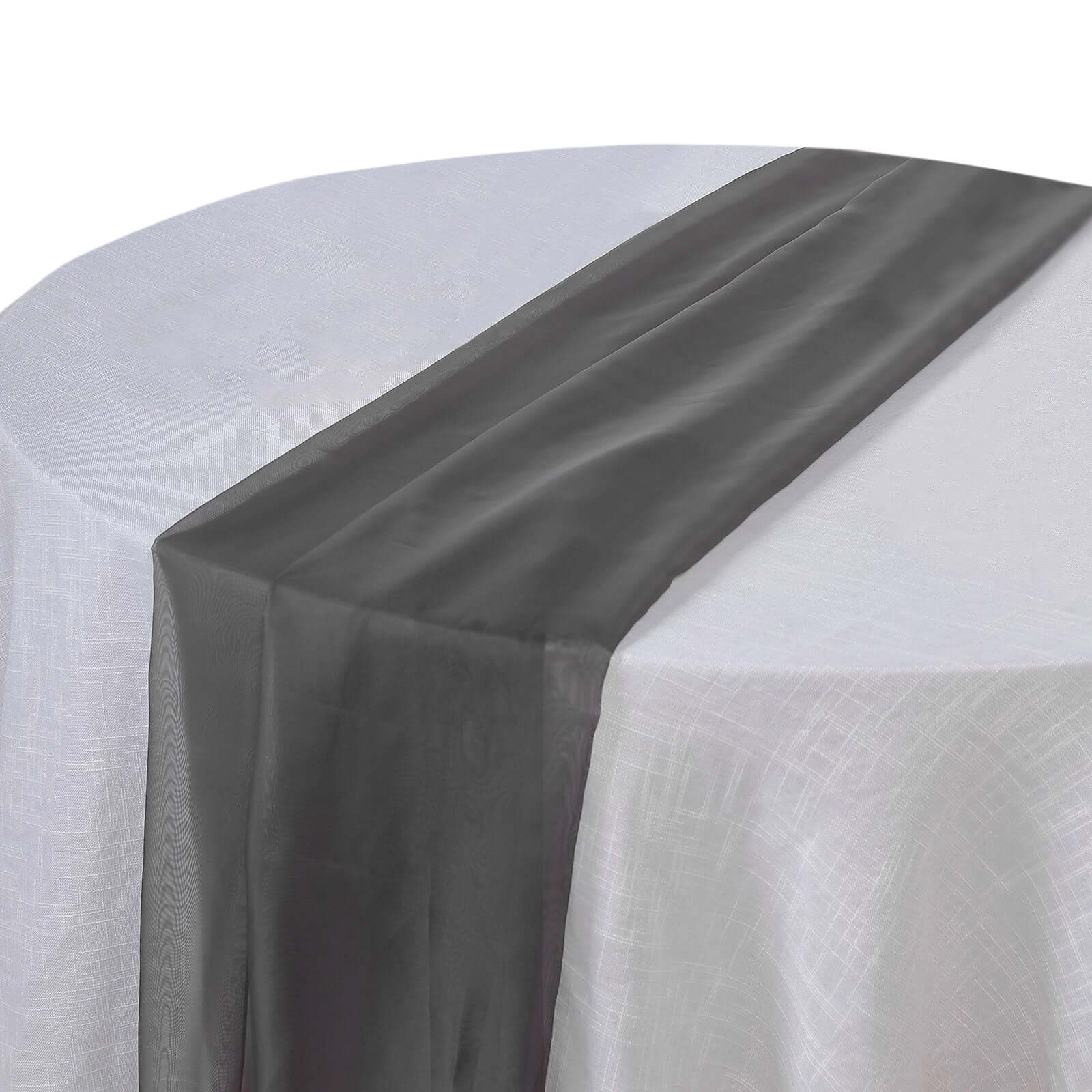 Premium Chiffon 6ft Table Runner Black - Chic Flowy & Lightweight Table Decor