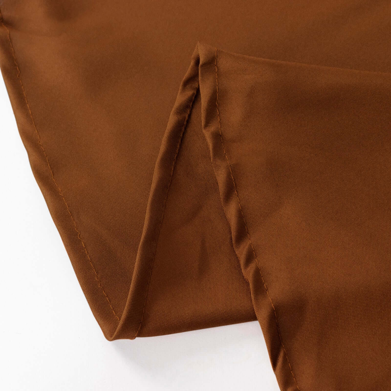 Polyester 120" Round Tablecloth Cinnamon Brown - Seamless Wrinkle-Resistant Table Cover