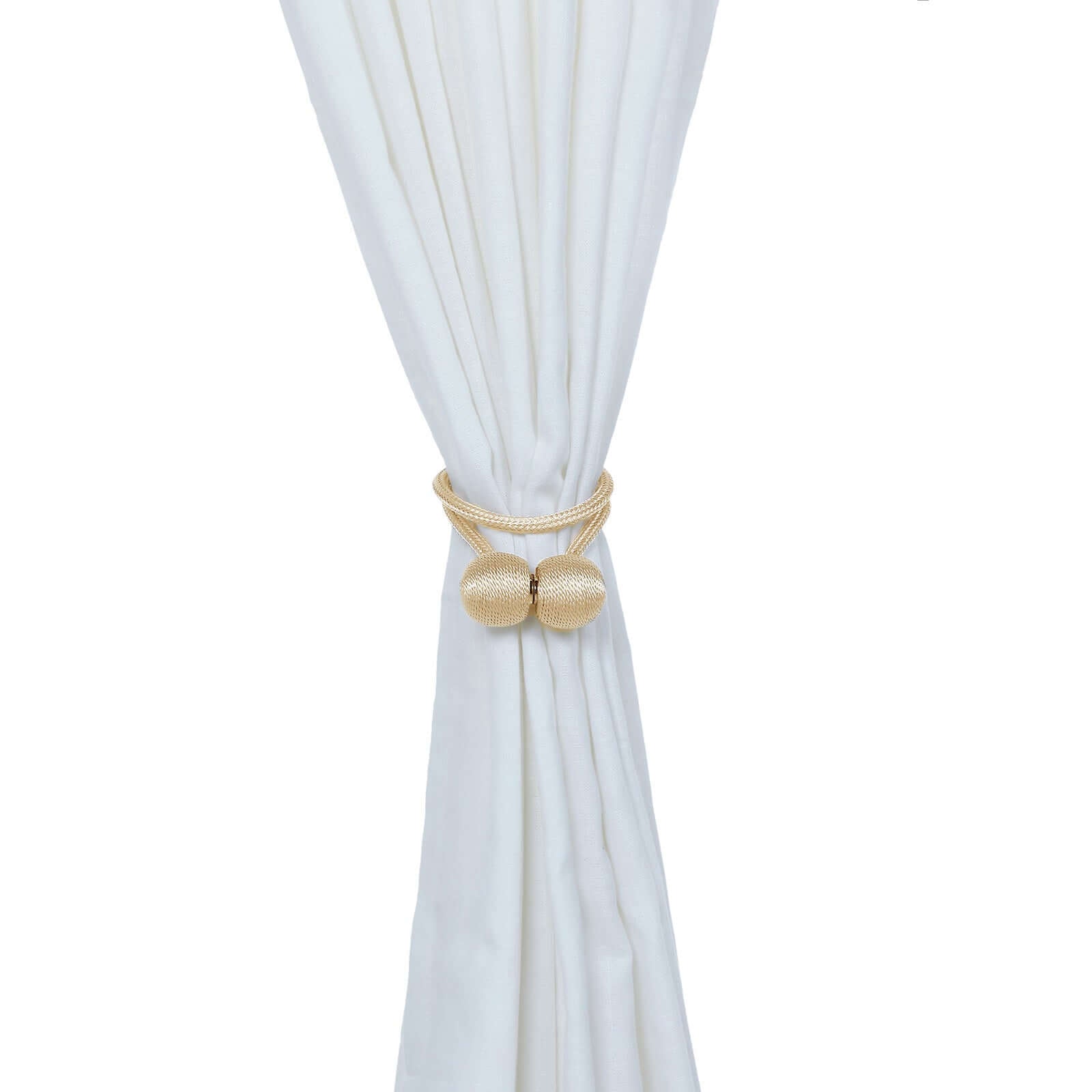 2 Pack Champagne Magnetic Curtain Tie Backs For Window Drapes and Backdrop Panels