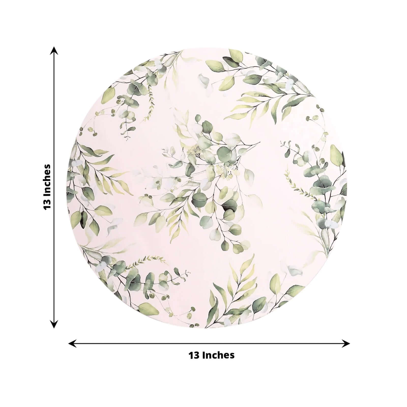 6-Pack Disposable Charger Plates in Eucalyptus Leaves Print 13" in White/Green - 700GSM Floral Paper Chargers for Stylish & Easy Cleanup