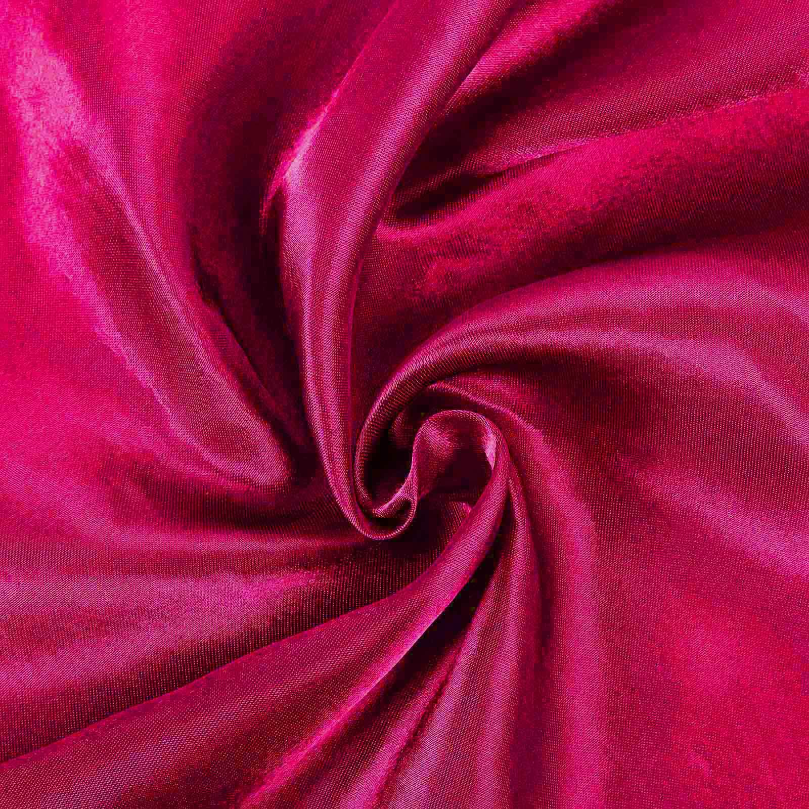 Satin Rectangular 90"x132" Tablecloth Fuchsia Satin - Seamless Table Cover