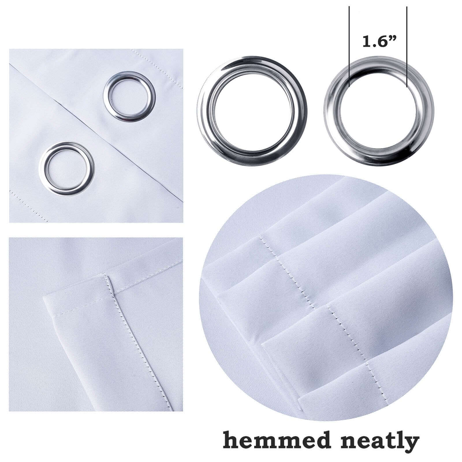 2 Pack Blue White Room Darkening Noise Canceling Curtain Panels With Grommet, Trellis Curtains 52"x84" - Clearance SALE