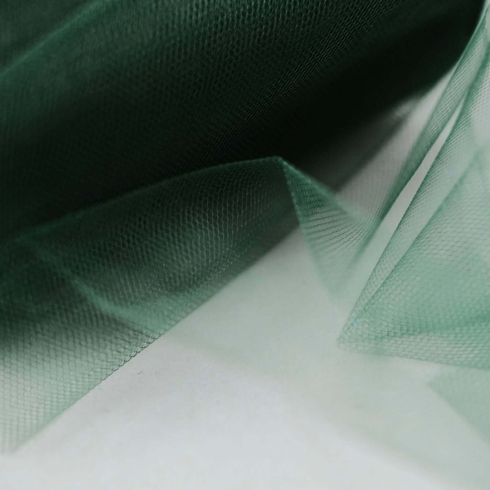 6"x100 Yards Hunter Emerald Green Tulle Fabric Bolt, Sheer Fabric Spool Roll For Crafts