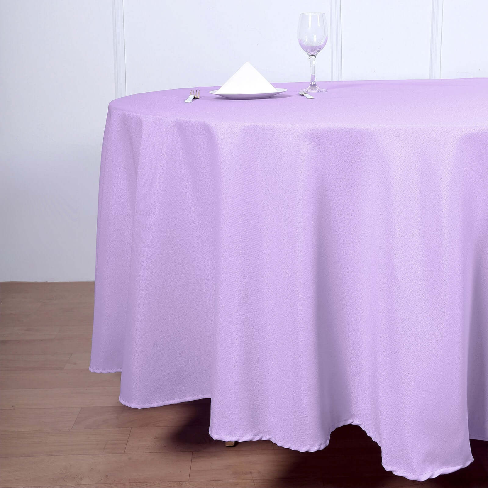 Polyester 108" Round Tablecloth Lavander Lilac - Wrinkle-Resistant Table Cover