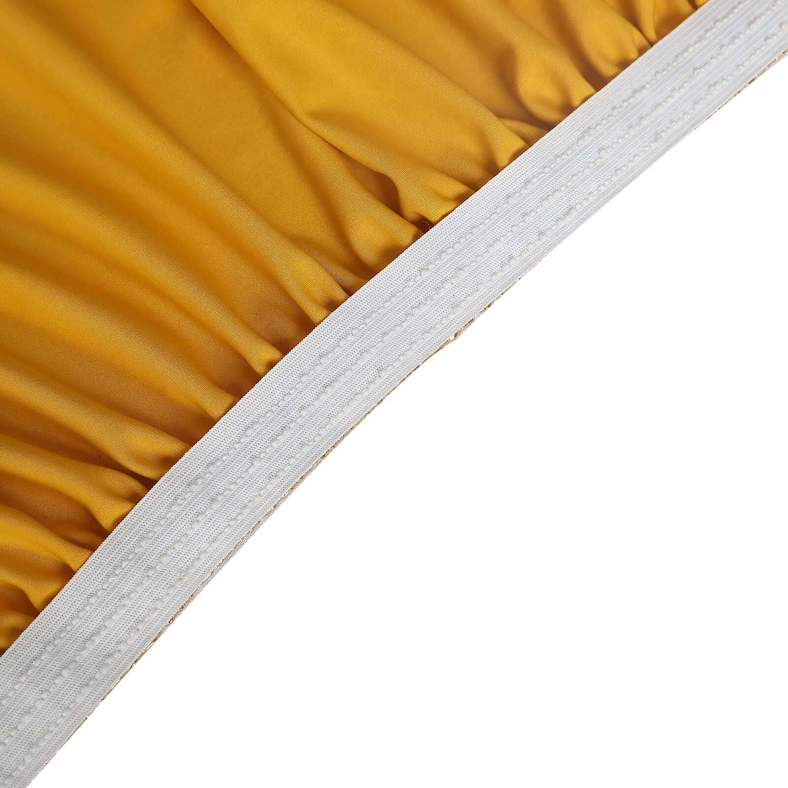 Stretch Spandex 72"x30" Rectangle Table Top Cover Metallic Gold - Easy to Install Glamorous Fitted Table Topper Cap for Luxe Events