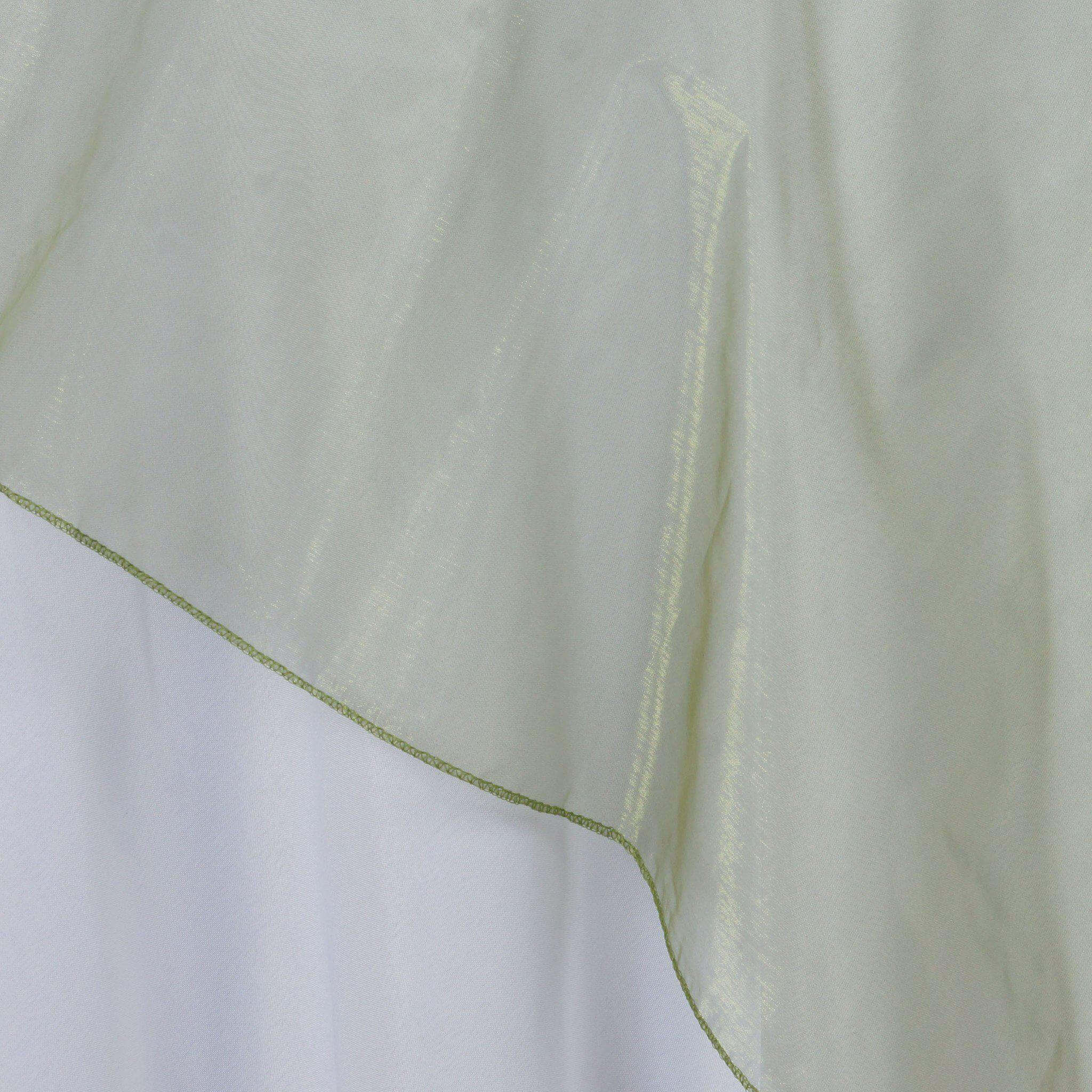 Organza 72"x72" Table Overlay Square Tablecloth Olive Green - Sheer Design for Stylish Events