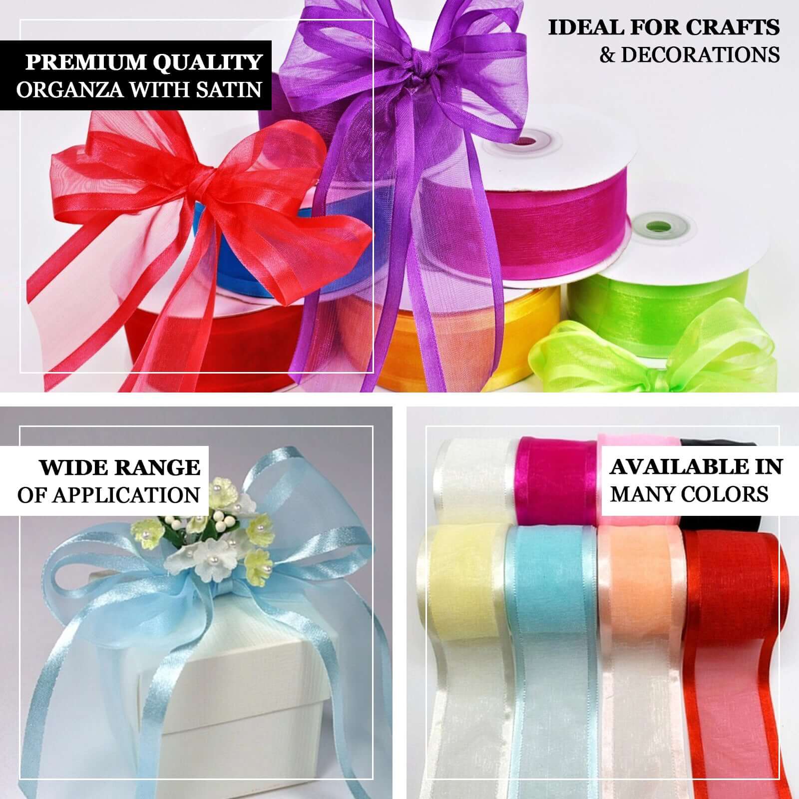 25 Yards 1.5" Purple Sheer Organza Ribbon With Satin Edges