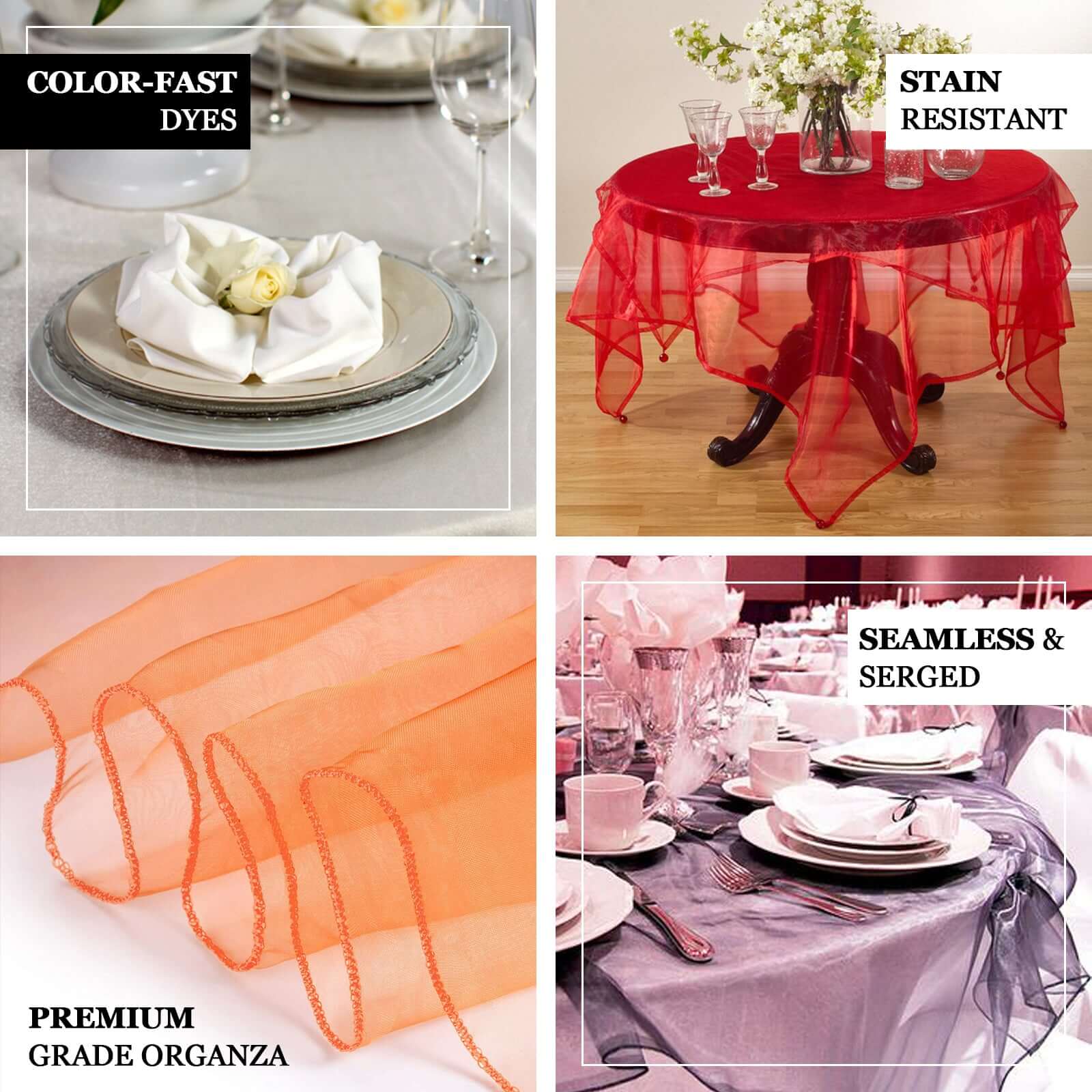 Organza 60"x60" Square Table Overlay Royal Blue - Sheer Finish Table Topper