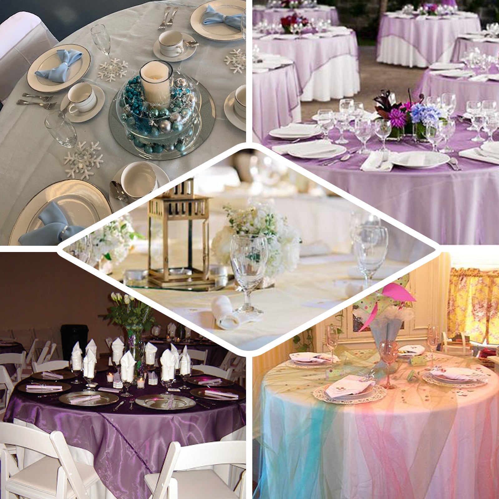 Organza 72"x72" Table Overlay Square Tablecloth Pink - Sheer Design for Stylish Events