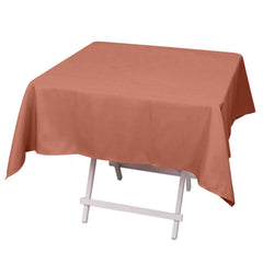 Premium Polyester 54"x54" Square Tablecloth Terracotta (Rust) - Stain and Wrinkle-Resistant 220GSM Table Cover