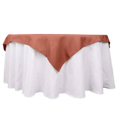 Premium Polyester 54"x54" Table Overlay Square Tablecloth Terracotta (Rust) - Stain and Wrinkle-Resistant 220GSM Table Topper