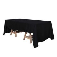 Premium Polyester 60"x126" Rectangle Tablecloth Black - Stain-Resistant 220GSM Finish for Special Events