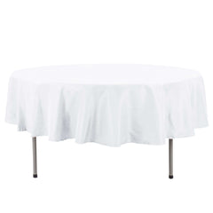 Premium Polyester 90" Round Tablecloth White - Stain and Wrinkle-Resistant 220GSM Table Cover for Weddings & Event Decor