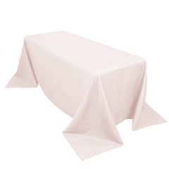 Premium Polyester 90"x132" Rectangle Tablecloth Blush - Seamless 220GSM Stain-Resistant Table Cover