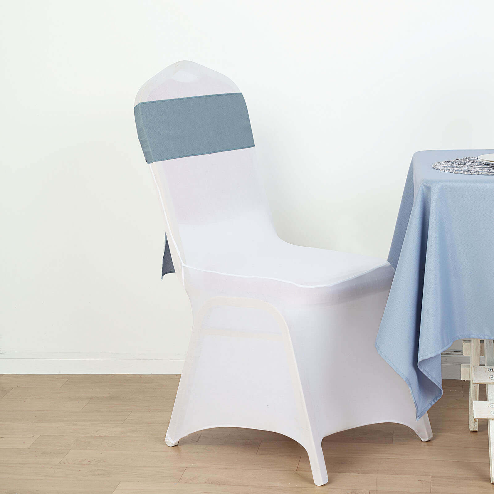 5 Pack Polyester Chair Sashes Dusty Blue 6"x108"
