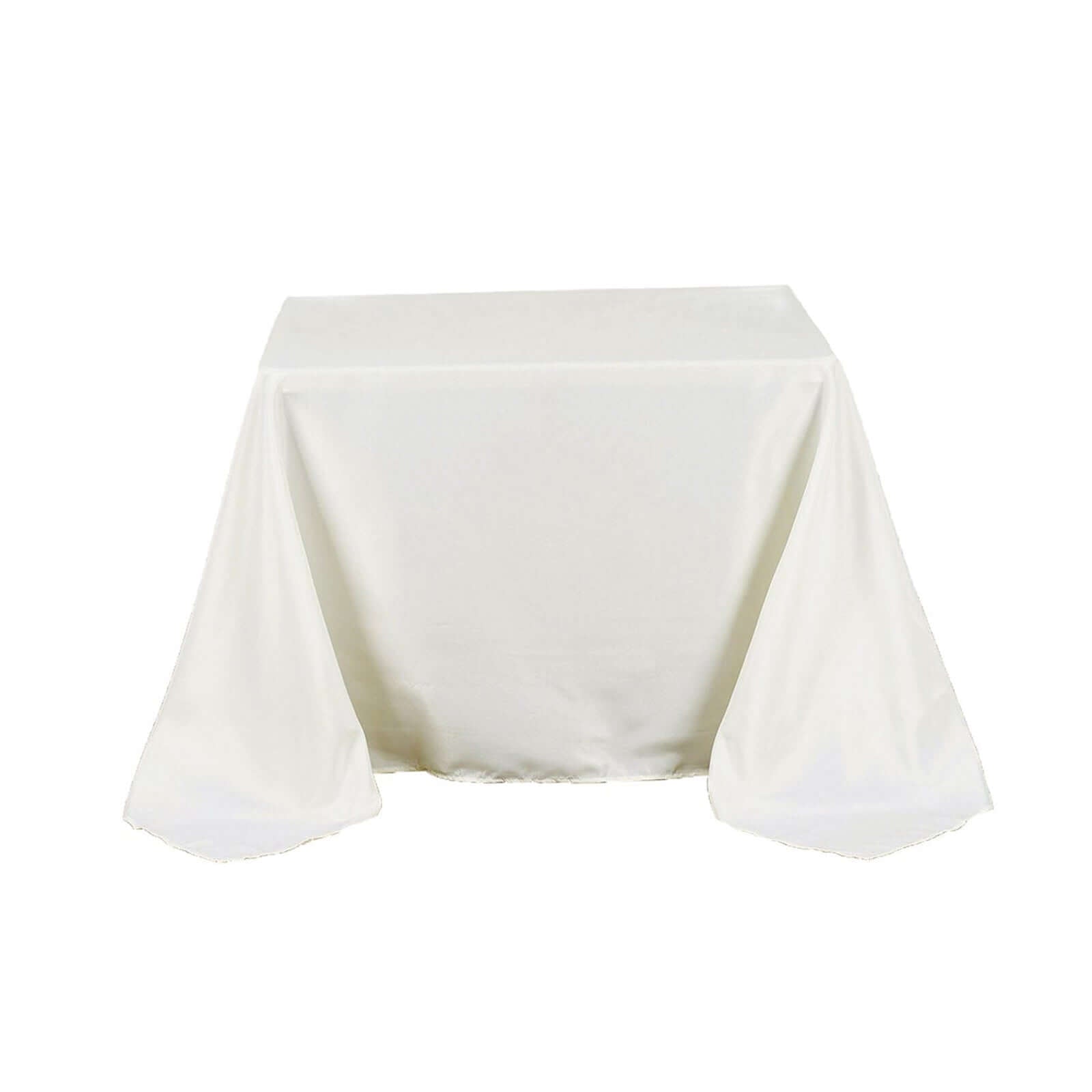 Polyester Square 90"x90" Tablecloth Ivory - Wrinkle-Resistant & Durable Table Cover