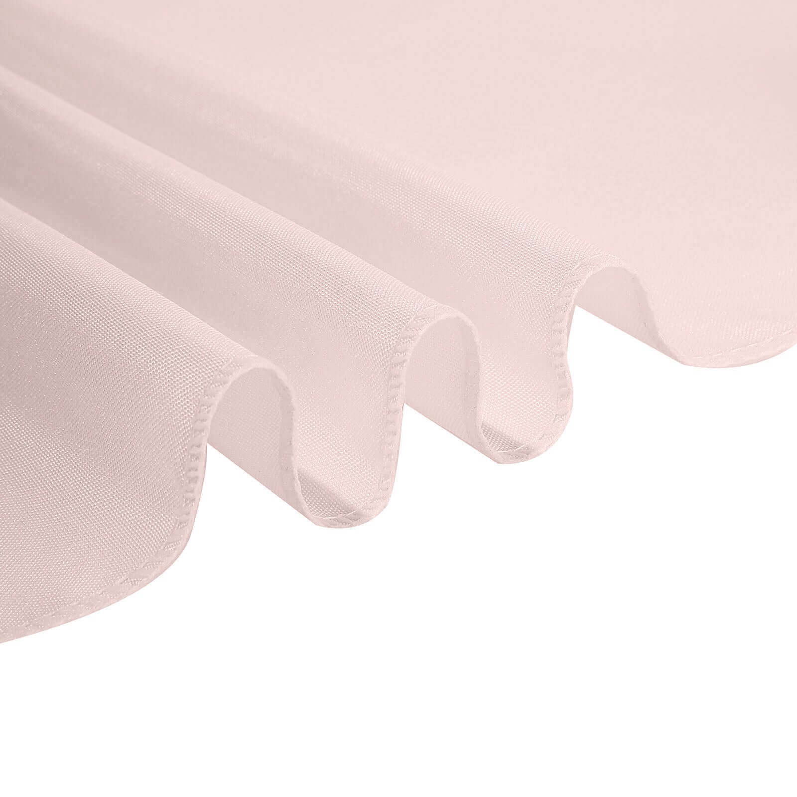 Fitted Polyester 96"x30" Rectangle Tablecloth Blush - Durable and Easy to Maintain Table Cover